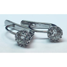1.50 Carats Old Miner Cut Diamond Stud Earrings White Gold 14K