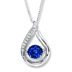 1.50 Ct Sri Lanka Sapphire With Diamonds Pendant Necklace White Gold