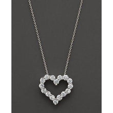 1.6 Ct Round Diamond Heart Style Necklace Pendant 14K White Gold