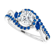 1.65 Carats Blue Sapphire Diamond Ring