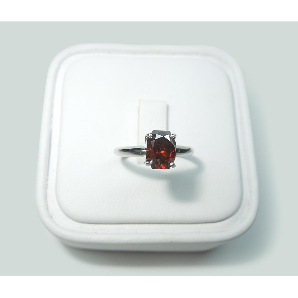 1.65 Ct Radiant Cut Red Sapphire Ring 14K White Gold
