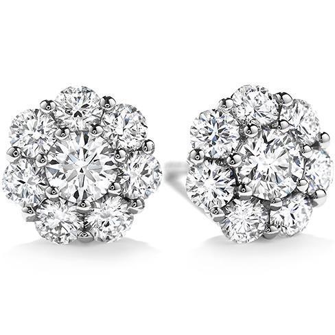 1.7 Ct Round Stud Diamond Halo Earring 14K White Gold