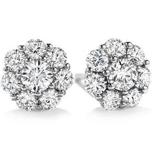 1.7 Ct Round Stud Diamond Halo Earring 14K White Gold