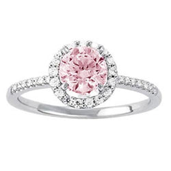 1.75 Carats Pink Sapphire & Diamond Gemstone Engagement Ring