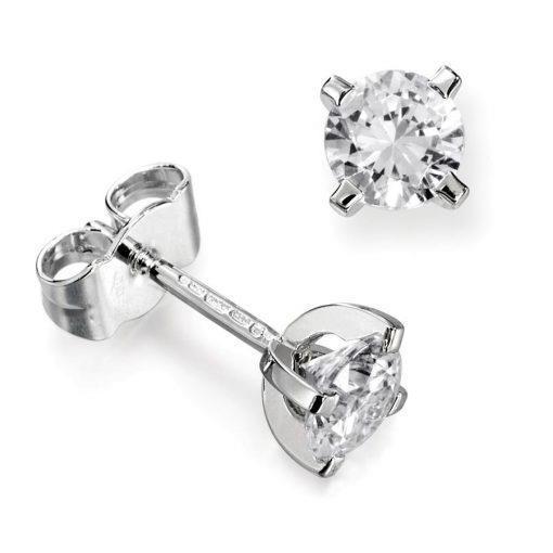 1.75 Carats Sparkling Round Cut Diamond Stud Earring White Gold 14K