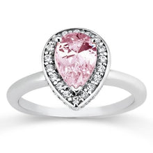 1.90 Ct Pear Pink Sapphire Halo Solitaire With Accents Gemstone Ring