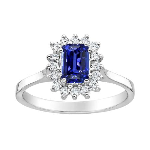 2 Carats Halo Diamond Ring Emerald Ceylon Sapphire Gemstone Star Style