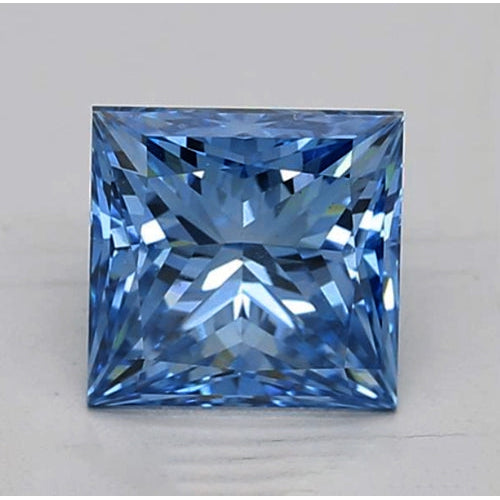 2 Carats Intense Blue Diamond Natural Loose Princess Cut