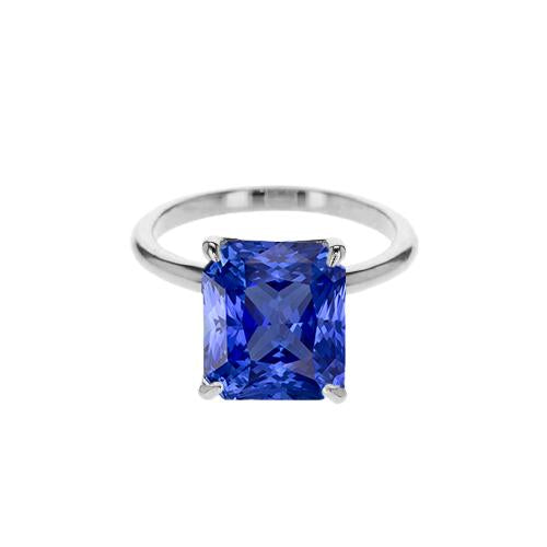 2 Carats Sapphire Solitaire Engagement Ring Radiant Cut Gold 14K