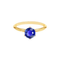 2 Carats Solitaire Ring Genuine Yellow Gold Sri Lankan Sapphire