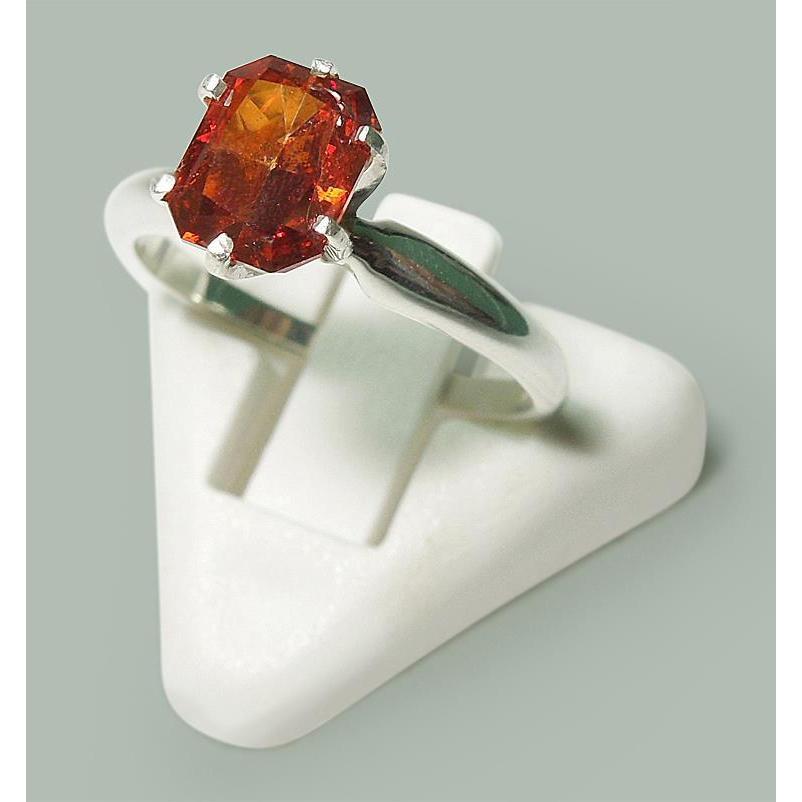 2 Ct Prong Set Radiant Red Ruby White Gold 14K Solitaire Ring