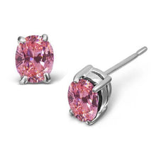 2 Ct Round Cut Pink Sapphire Stud Earring 14K White Gold
