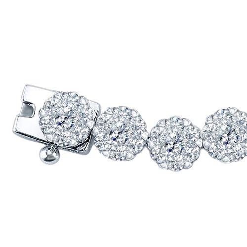 20 Carats White Round Diamond Tennis Bracelet White Gold Jewelry