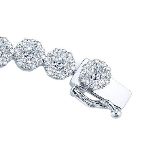 20 Carats White Round Diamond Tennis Bracelet White Gold Jewelry