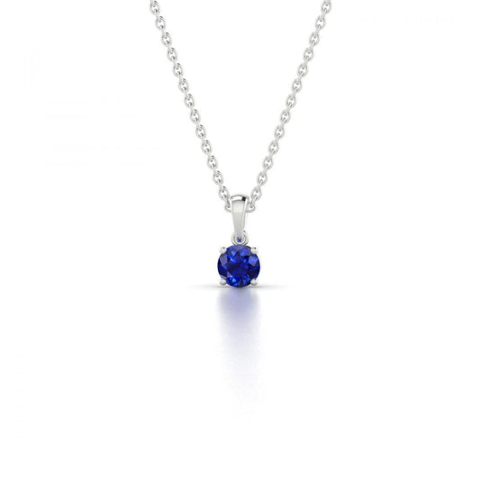 2.00 Carat Ceylon Sapphire Pendant Necklace Chain White Gold 14K