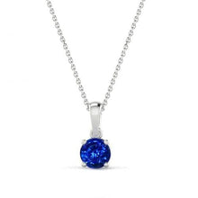 2.00 Carat Ceylon Sapphire Pendant Necklace Chain White Gold 14K