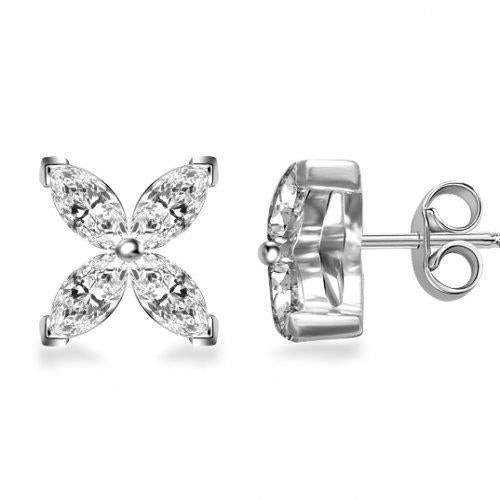 2.00 Carats Diamond Studs Earring White Gold 14K