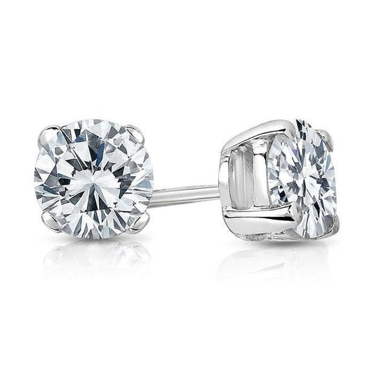 2.00 Carats Diamonds Studs Earrings White Gold 14K