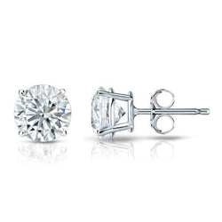 2.00 Ct Round Brilliant Cut Diamonds Ladies Studs Earrings White Gold
