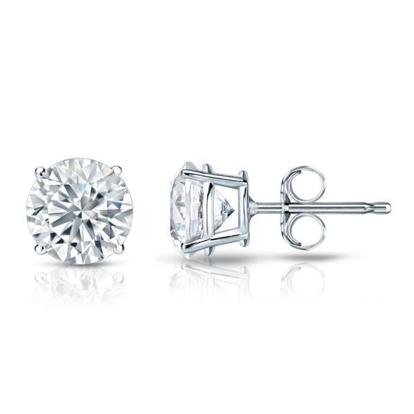 2.00 Ct Round Brilliant Cut Diamonds Ladies Studs Earrings White Gold