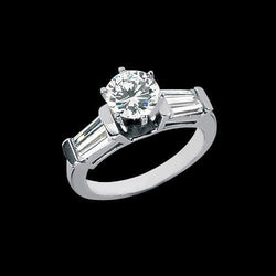 2.01 Carat Natural Earth Mined Diamonds Three Stone Style Engagement Ring New