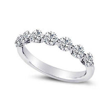 2.10 Carat Round Diamond Half Eternity Band White Gold 14K New