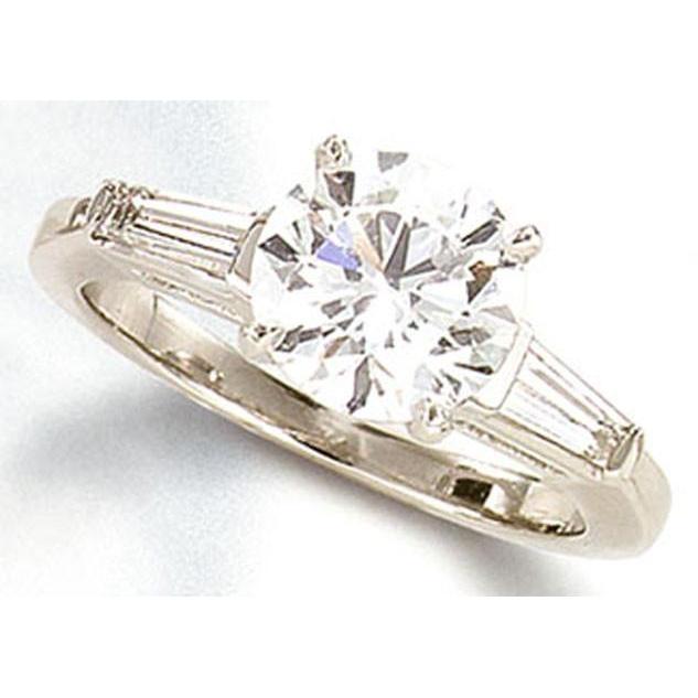 2.10 Ct Diamond Engagement Three Stone Ring White Gold Jewelry