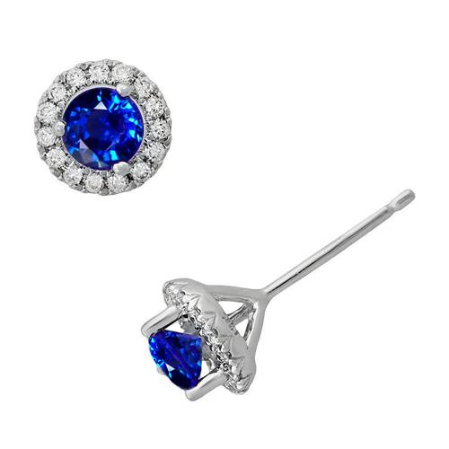 2.30 Ct Ceylon Sapphire Women Studs Earring Jewelry White Gold 14K