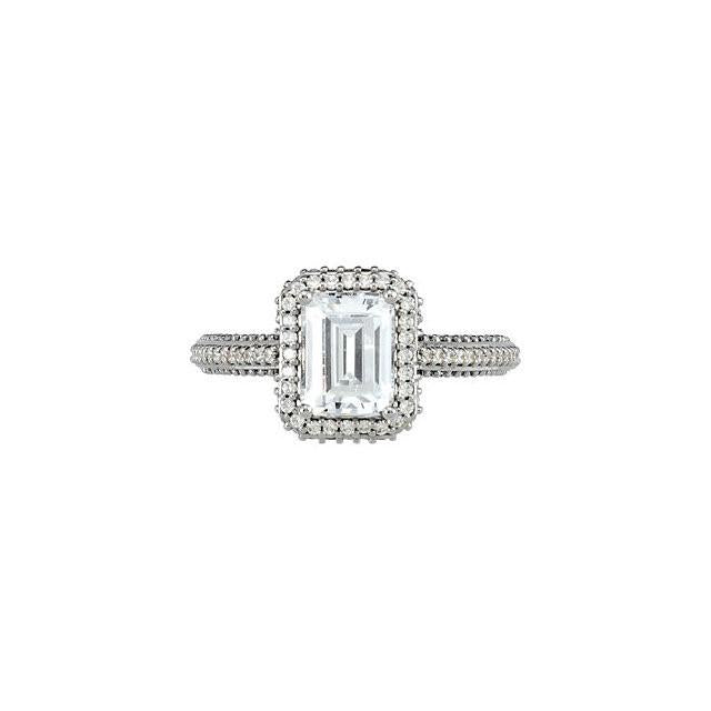 2.36 Carat Emerald Diamond Engagement Anniversary Ring White Gold 14K