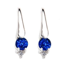 2.40 Carats Ceylon Sapphire And Diamond Women Stud Earring