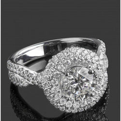 2.5 Carats Round Brilliant Cut Natural Earth Mined Diamond Wedding Ring Solid Gold 14K