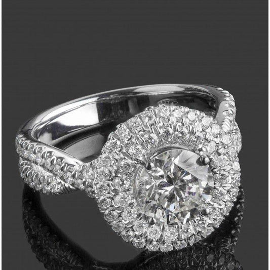 2.5 Carats Round Brilliant Cut Diamond Wedding Ring Solid Gold 14K