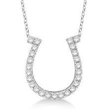 2.5 Ct Round Cut Diamonds Horseshoe Pendant Necklace14K White Gold