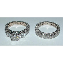 2.51 Carat Filigree Antique Style 3 Stone Diamond Engagement Ring