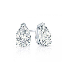 2.50 Carats Pear Cut Sparkling Natural Earth Mined Diamonds Stud Earring White Gold 14K