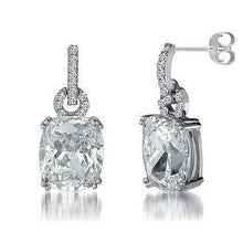 2.50 Ct Cushion & Round Cut Dangle Earring White Gold