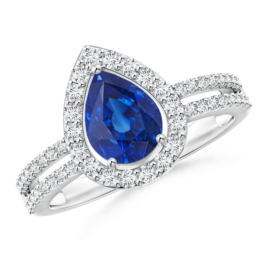 2.50 Ct Pear And Round Cut Sapphire Diamonds Wedding Ring White Gold
