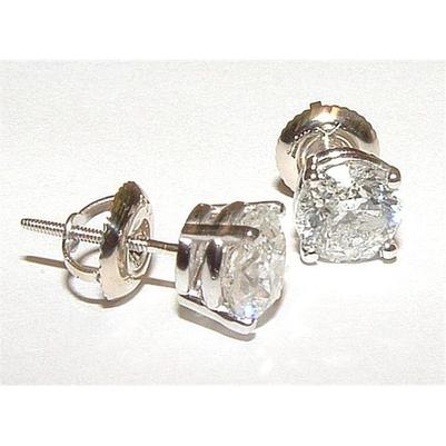 2.51 Ct. F Vvs1 Round Diamonds Stud Earrings Platinum