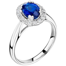 2.65 Carats Ceylon Sapphire With Diamonds Ring White Gold 14K