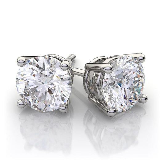 2.70 Ct. Round Solitaire Diamond Lady Stud Earring White Gold 14K