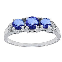 2.75 Ct Ceylon Sapphire Round Diamond Ring White Gold 14K