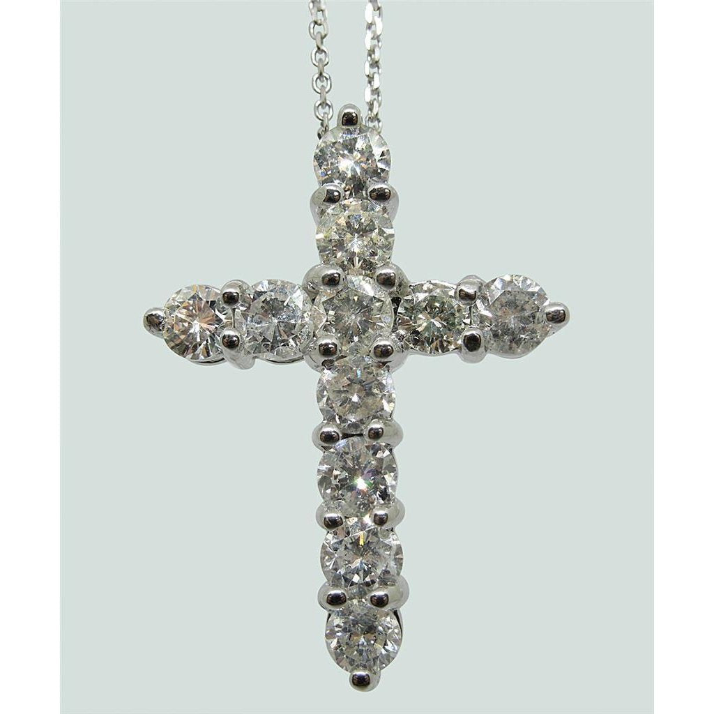 2.75 Ct Round Cut Diamond Cross Necklace Pendant
