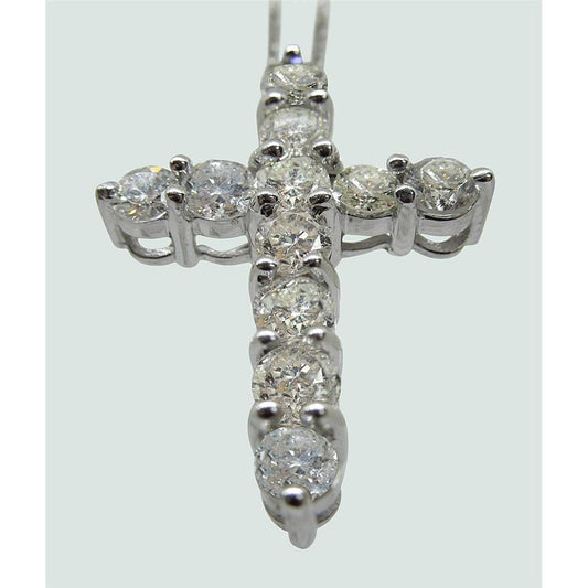 2.75 Ct Round Cut Diamond Cross Necklace Pendant