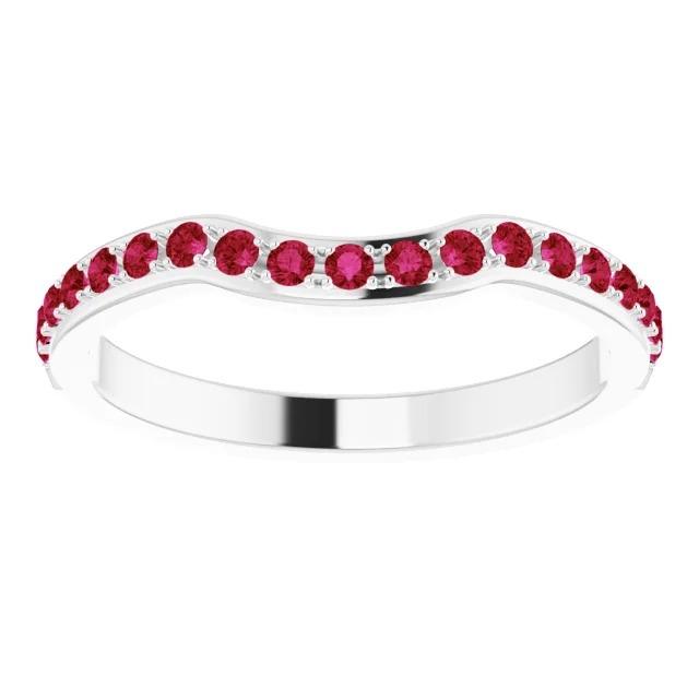 2.85 Carats Ring Freeform Shank Ruby Stones White Gold 14K