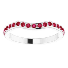 2.85 Carats Ring Freeform Shank Ruby Stones White Gold 14K
