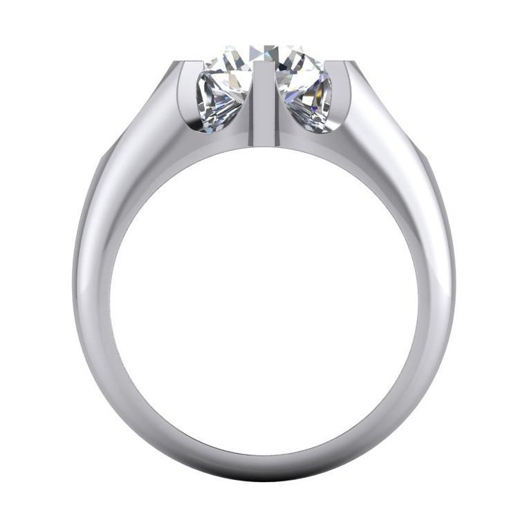 3 Carat Big Diamond Solitaire Men Ring White Gold
