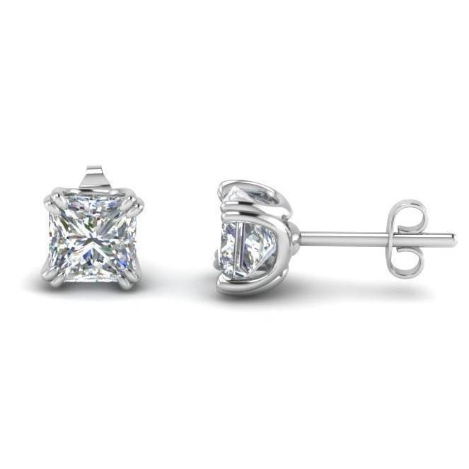 3 Carats Diamond Studs Women Earrings White Gold 14K