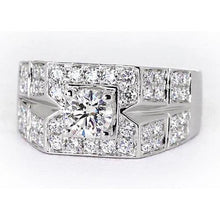 3 Carats Round Diamond Anniversary Mens Ring White Gold 14K
