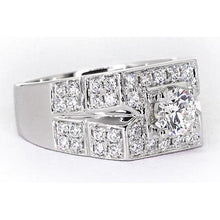 3 Carats Round Diamond Anniversary Mens Ring White Gold 14K