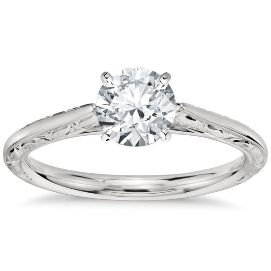 3 Ct Round Cut Solitaire Diamond Antique Style Wedding Ring